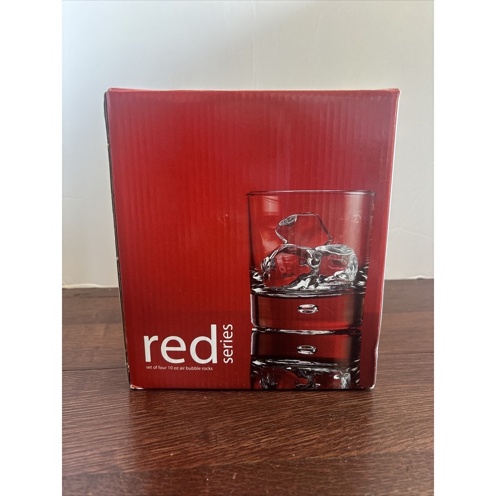 Red Series Bubble 10oz Set Of 4 In Box Home Essentials Bourbon Glasses